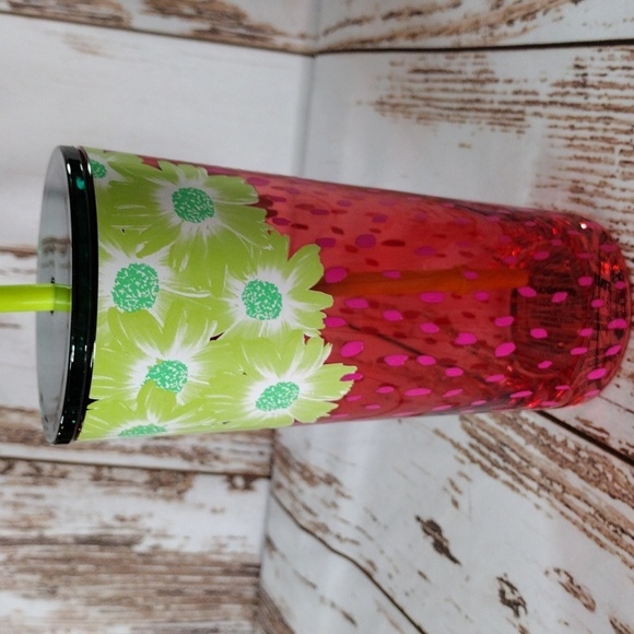 Starbucks Summer 2022 Floral Strawberry 18‎ oz Cold Cup - Picture 7 of 8